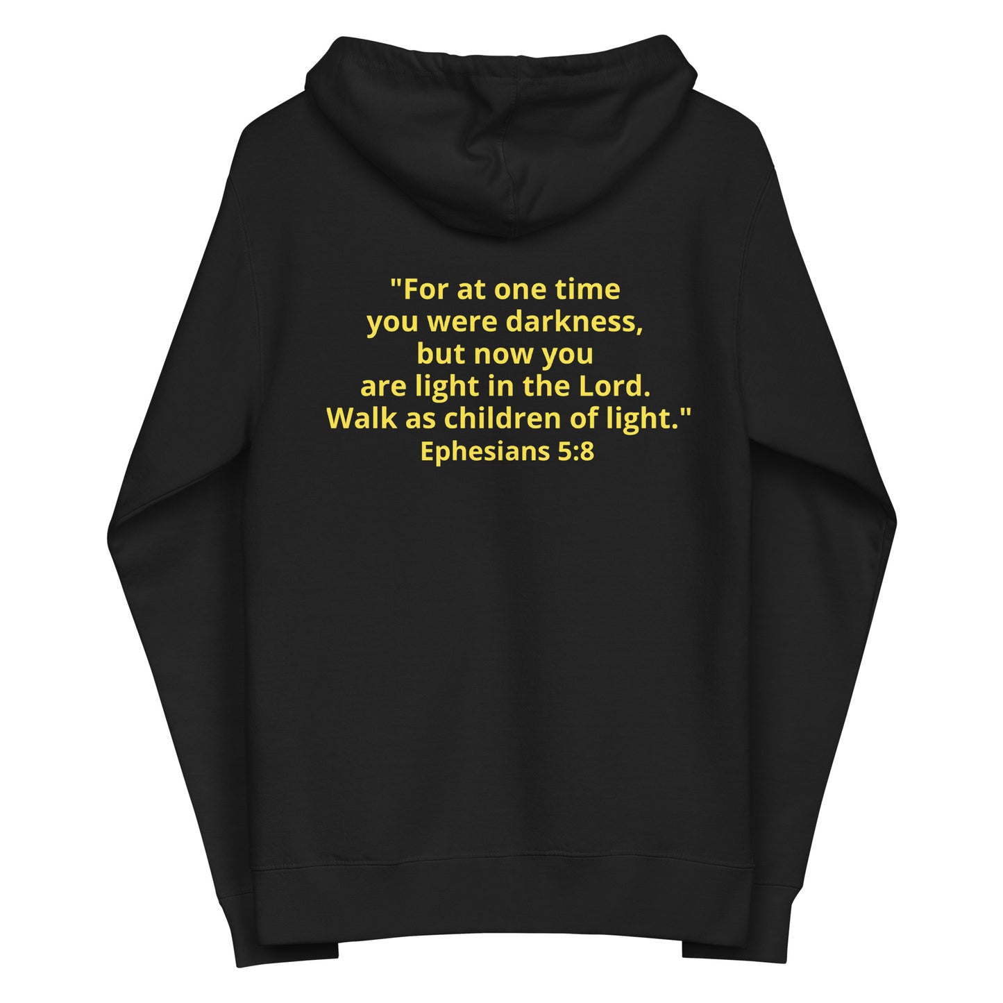 Unisex fleece zip up hoodie - Ephesians 5:8