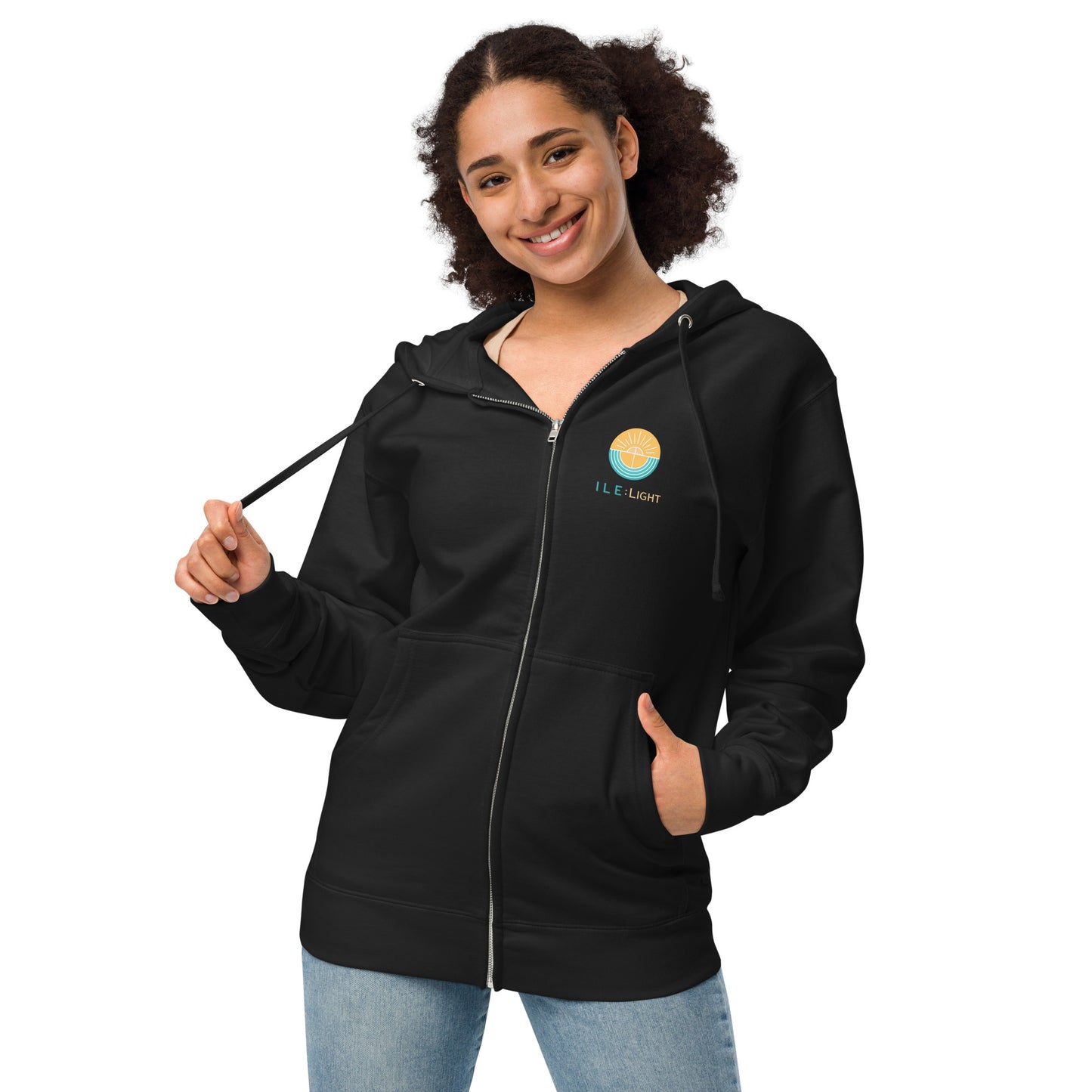 Unisex fleece zip up hoodie - Ephesians 5:8