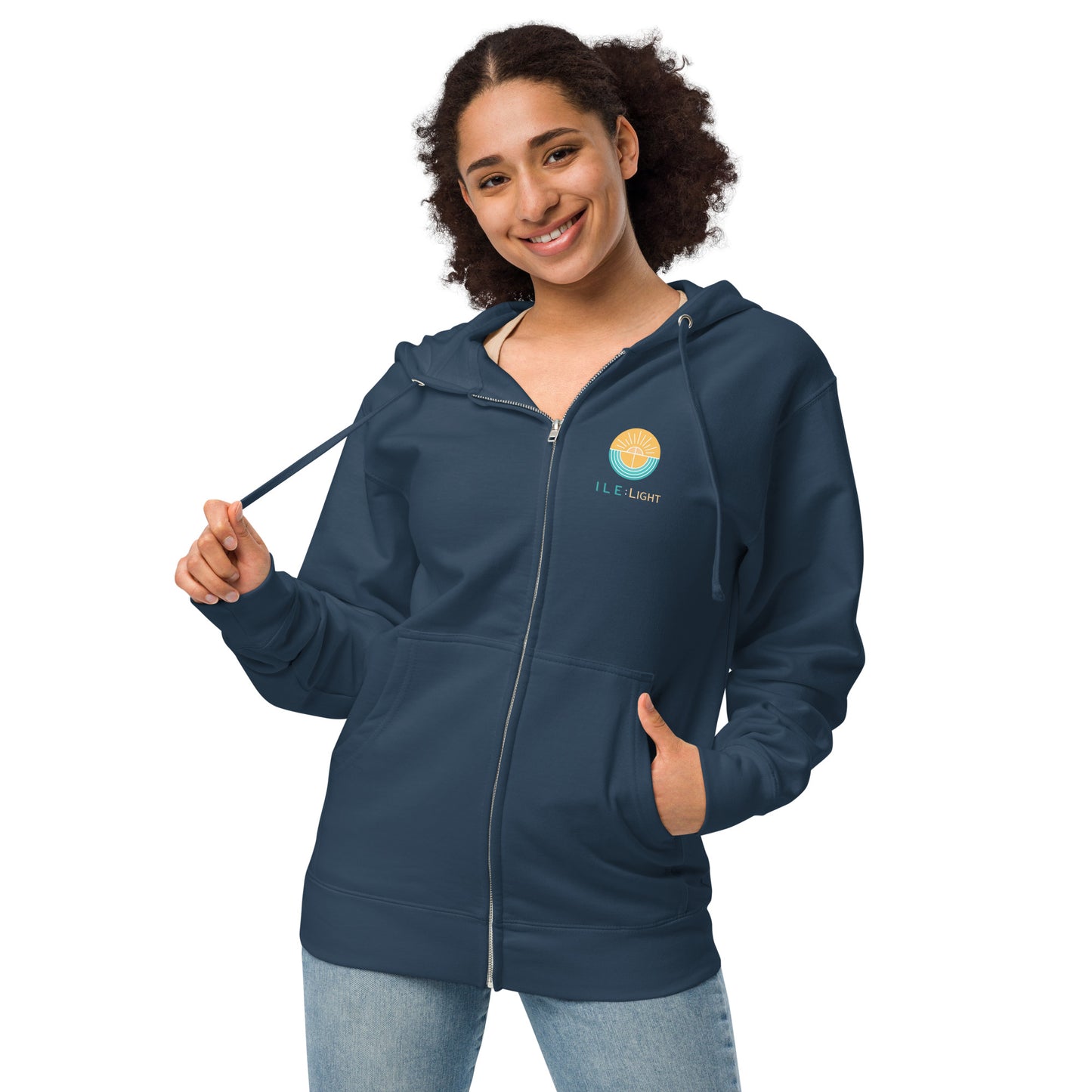 Unisex fleece zip up hoodie - Ephesians 5:8